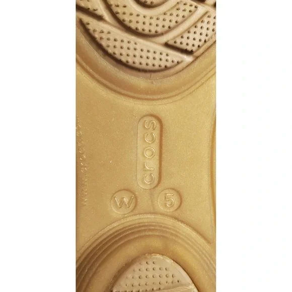 Crocs Isabella Sandals T-Strap Flat Shoes Women's Size 5 Bronze Gold - Picture 8 of 12